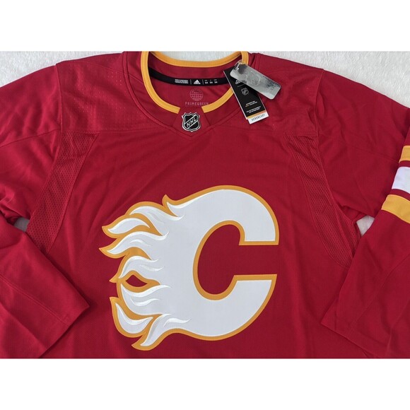 Calgary Flames MIC Adidas Primegreen Size 54 Home Red Sewn Jersey NWT - Picture 2 of 10